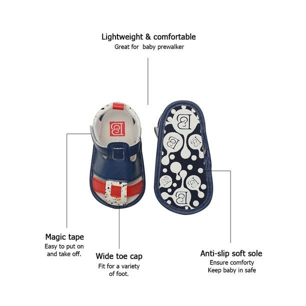 Comfortable Baby Shoes Anti-Slip Soft Canvas Infant Baby Shoes Prewalker Magic Tape Sandal Prewalker Toddler Shoes Blue 13cm